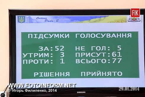 Сегодня в Кировоградском горсовете проходит 33 сессия, сообщает FotoInform