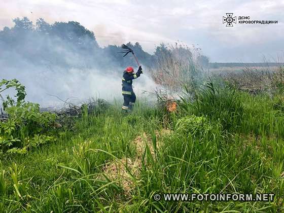 На Кіровоградщині надзвичайники тричі залучались на гасіння пожеж (ФОТО)