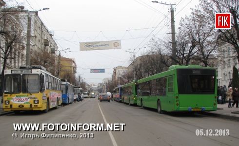 Кировоград: троллейбусы и автобусы массово сошли со своих маршрутов (фоторепортаж)