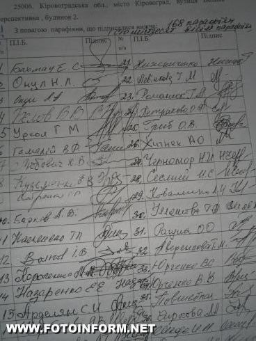Православные горожане обратились в Кировоградский горсовет, выражая свое мнение о переименовании нашего города. 