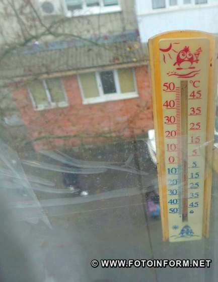 Наразі у Кропивницькому + 2 градуси тепла, вдень повітря прогріється +4.
