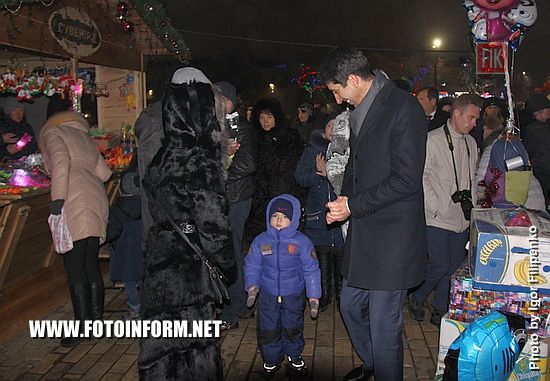 В Кропивницком засияла новогодняя красавица, Председатель Кировоградской ОГА Сергей Кузьменко, городской глава Андрей Райкович 