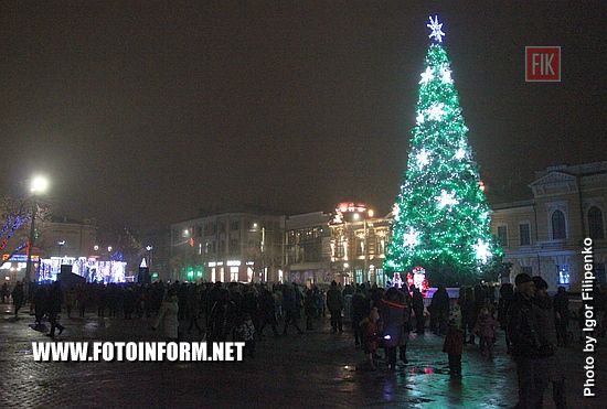 В Кропивницком засияла новогодняя красавица, Председатель Кировоградской ОГА Сергей Кузьменко, городской глава Андрей Райкович 