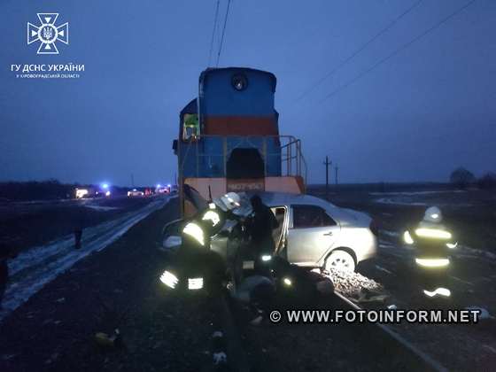 На Кіровоградщині легковик зіткнувся з потягом