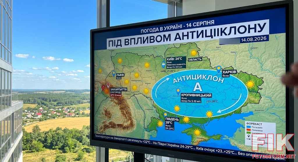Сонячне небо та карта погоди в Україні на 14 серпня під впливом антициклону