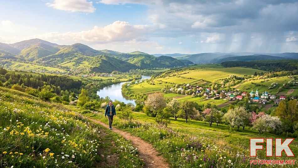 Весняний пейзаж України, сонячна погода в Карпатах, 17 березня