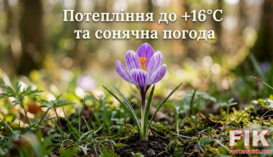 Карта прогнозу погоди в Україні на 24 березня із позначенням сонячної погоди та температури до +16 градусів.