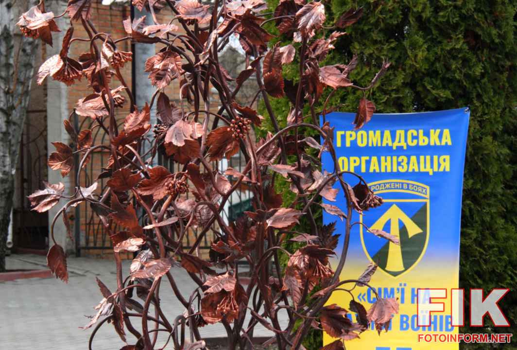 Відкриття інсталяції Калина надії у центрі Кропивницького, березень 2026 року.