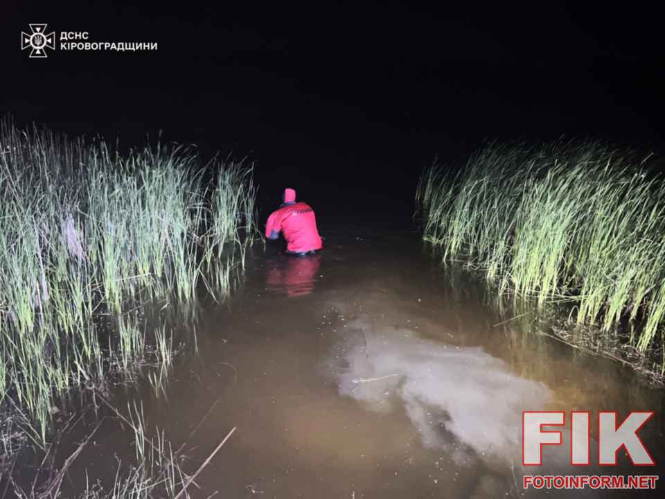 Рятувальний автомобіль ДСНС біля водойми у Кропивницькому районі, де вночі потонула дівчина в місті Бобринець.