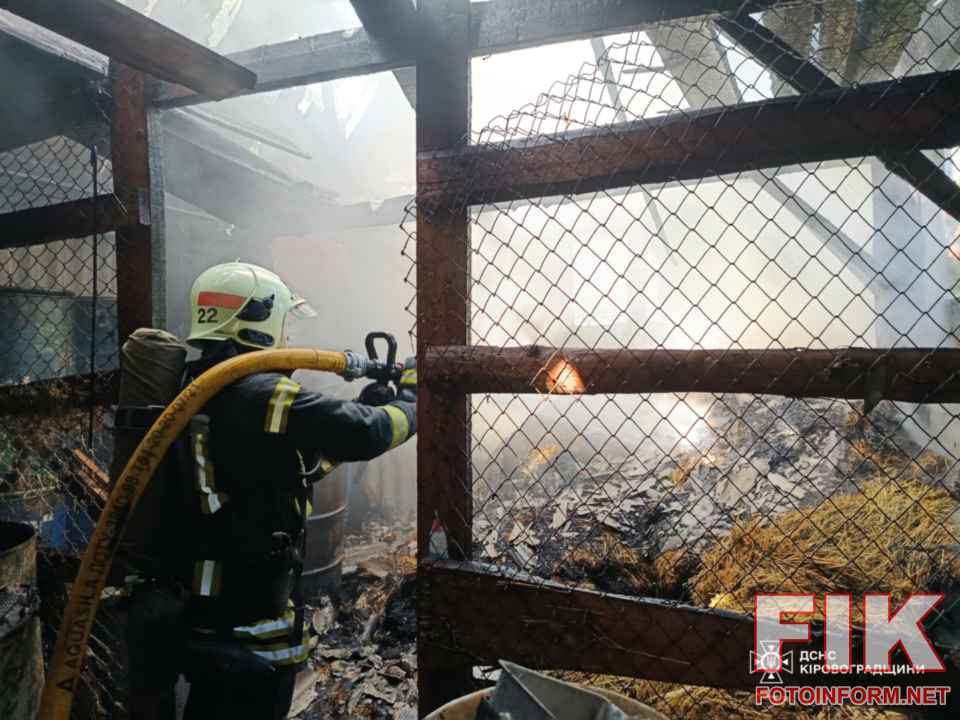 Вогнеборці ГУ ДСНС у Кіровоградській області ліквідують пожежу