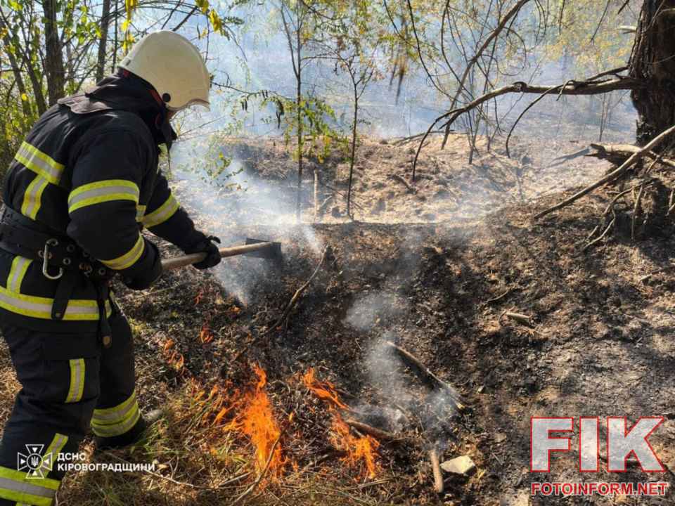 Рятувальники ДСНС ліквідовують пожежу на Кіровоградщині