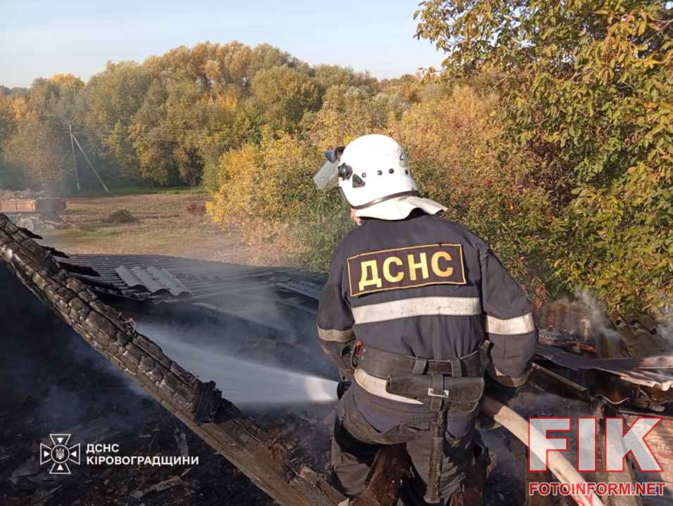 Ліквідація пожежі в Гайвороні Голованівського району — ДСНС Кіровоградщини