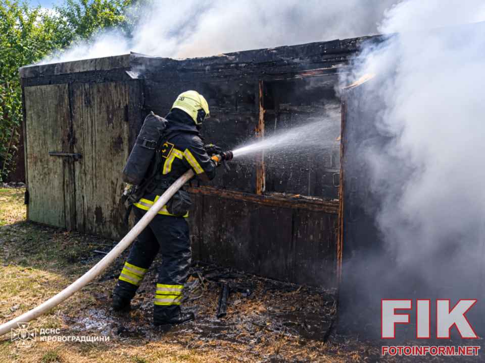 Рятувальники ДСНС Кіровоградщини гасять пожежу