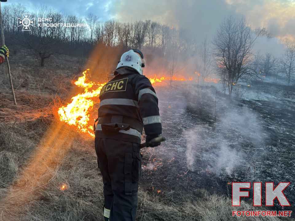 Гасіння сухої трави та очерету в екосистемах Кіровоградщини, ліквідація займання на відкритій території