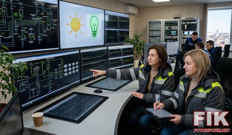 Фахівці Укренерго моніторять енергосистему за пультами управління в диспетчерській.