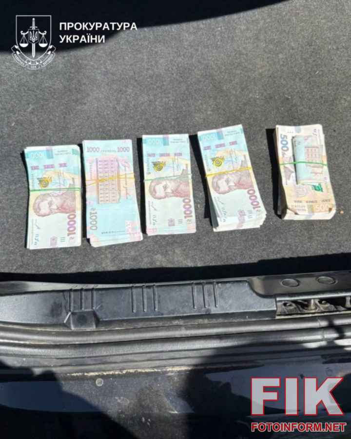 Вилучені під час обшуку пачки гривень та доларів, викрадені з офісу підприємства.